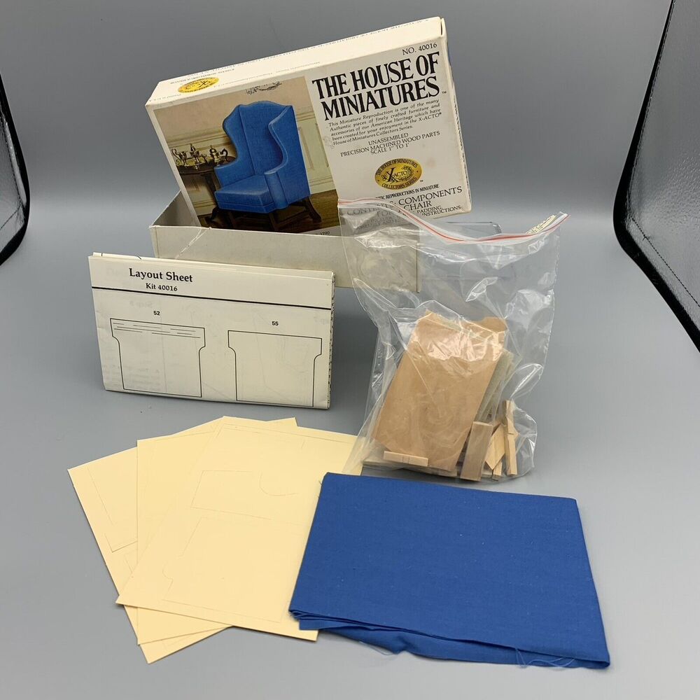 The House of Miniatures Chippendale Wing Chair Dollhouse Kit 40016 X-ACTO Opened